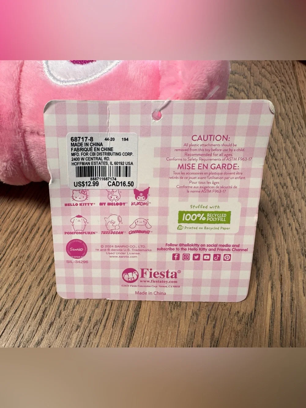 Claire's Pink Glitter Candy Plush Notebook & Pink Ice Cream Plush Keychain